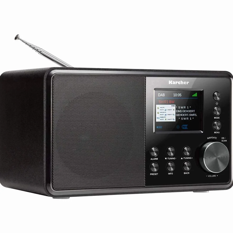 Karcher DAB 3000 - DAB+ Radio (Digitalradio, DAB plus/UKW-RDS, AUX-IN, Wecker mit Dual-Alarm, kleines Küchenradio, schwarz)