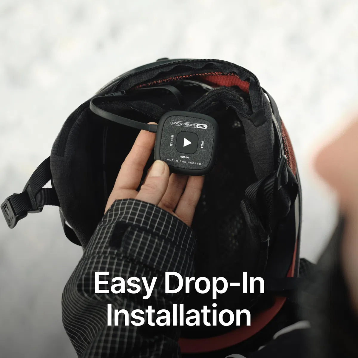 ALECK Snow Series Pro Universal Wireless Bluetooth Helm Lautsprecher Kopfhörer für Ski und Snowboard Audio Ready Helme, Handschuhfreundliche Steuerung, Mikrofon Headset für Freisprechanrufe
