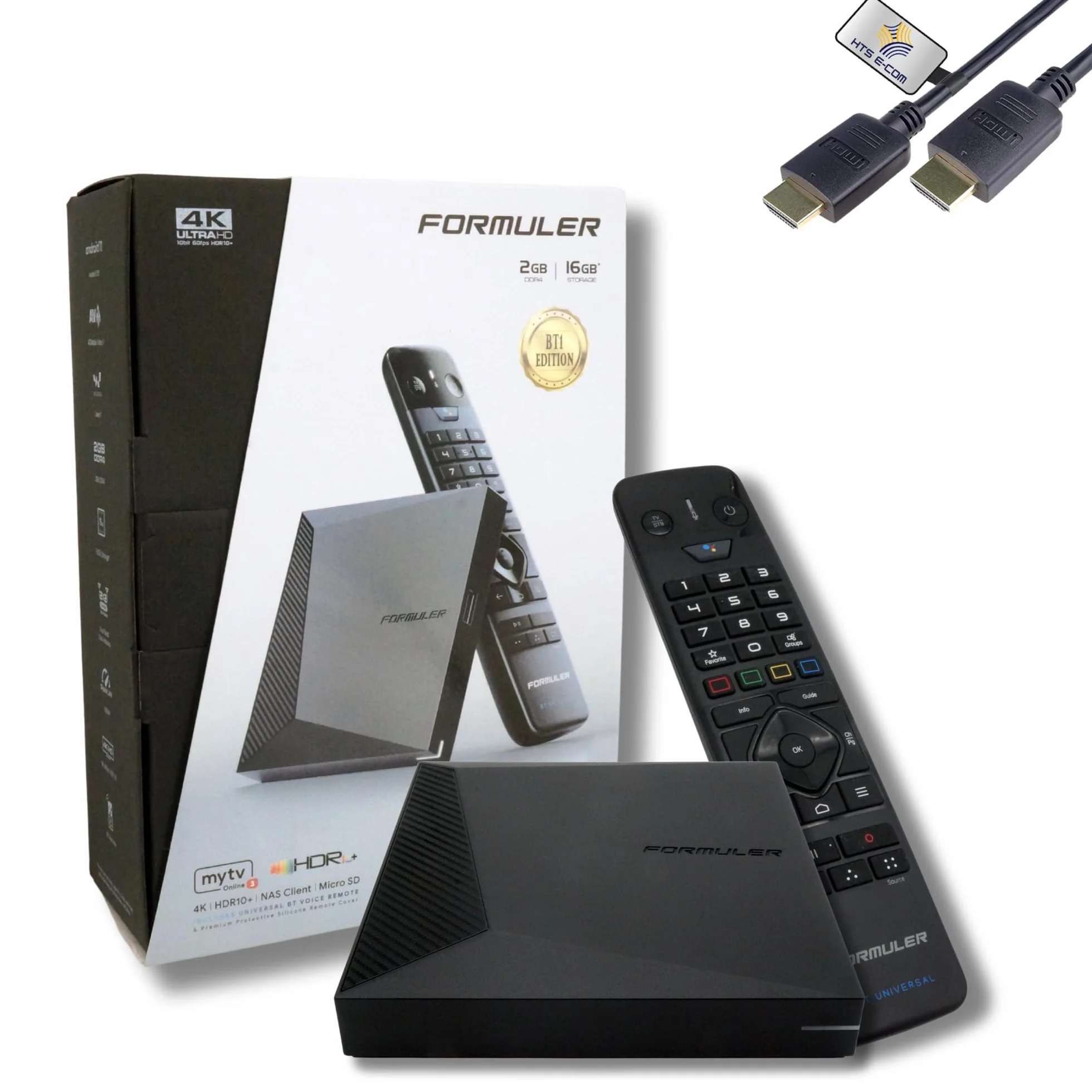 Formuler Z11 PRO 4K BT1-Edition Android 11 OTT Medien Player, 4K UHD HDR10+ Smart OTT IP Media-Streaming-Box mit WLAN, BT Fernbedienung, Widevine L1 Support, MYTVOnline3 App, HTS e-com HDMI-Kabel