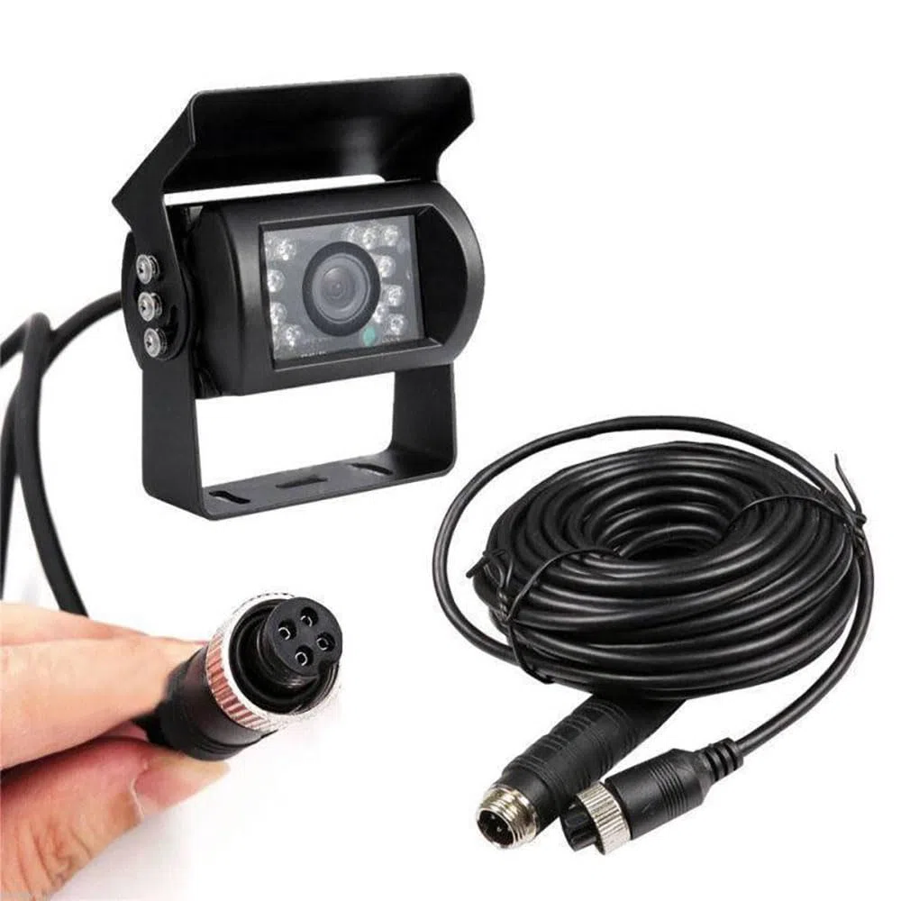 Camecho Rückfahrkamera IR Nachtsicht Wasserdicht 12V 24V 10m 4 Pins Kabel Kit für Auto Bus Lkw Caravan Camper
