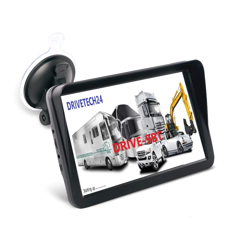 sehr großes 9 Zoll Navigationsgerät DRIVE-9BT gut lesbar für PKW LKW Wohnmobil Bus EU-Karten Radarwarner, Bluetooth, lebenslange Updates