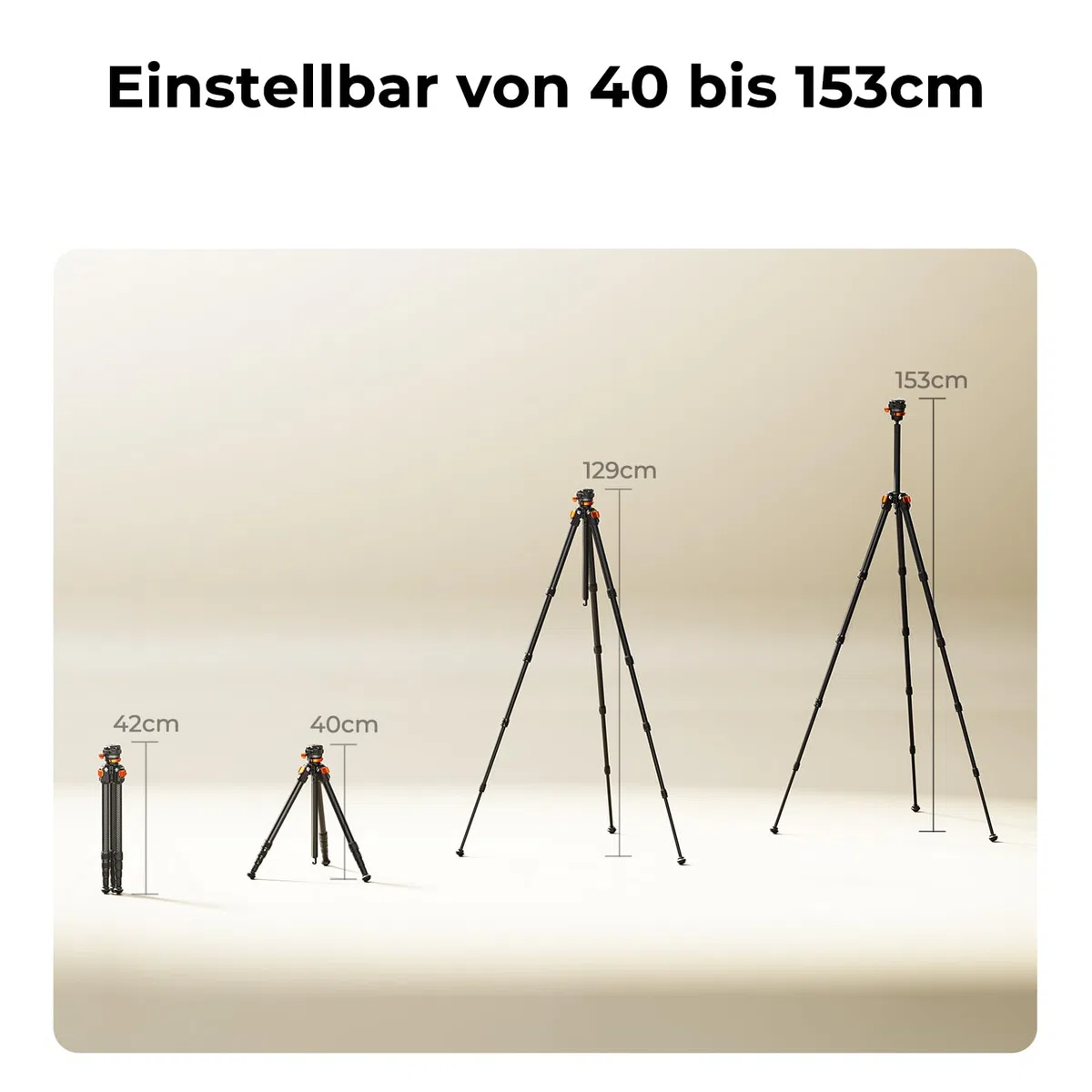 K&F CONCEPT Stativ Kamera 153cm Carbon Leichtes Tripod Kompaktes Reisestativ für DSLR A225C2+BH28R