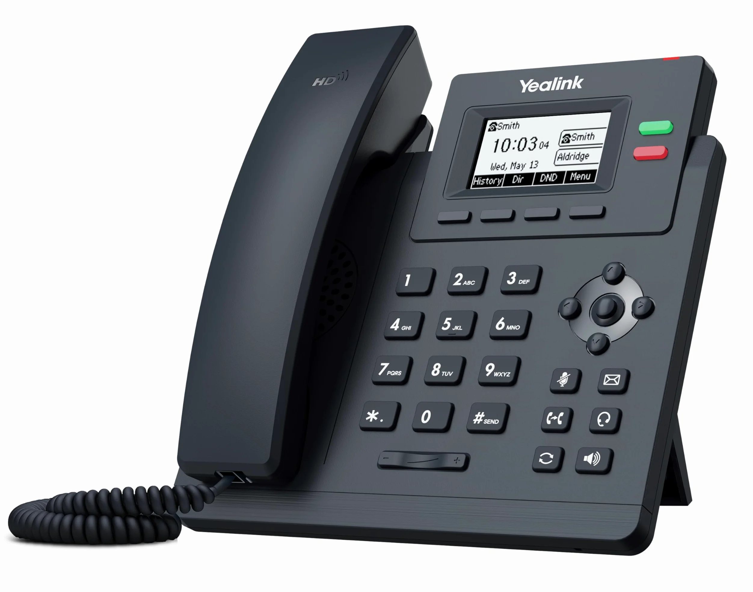 Yealink SIP-T31W IP-Telefon – Business-Telefon mit 2,3-Zoll-Display, WLAN-Unterstützung, 2 SIP-Konten, HD-Sprachqualität, PoE-fähig, für professionelle Kommunikation