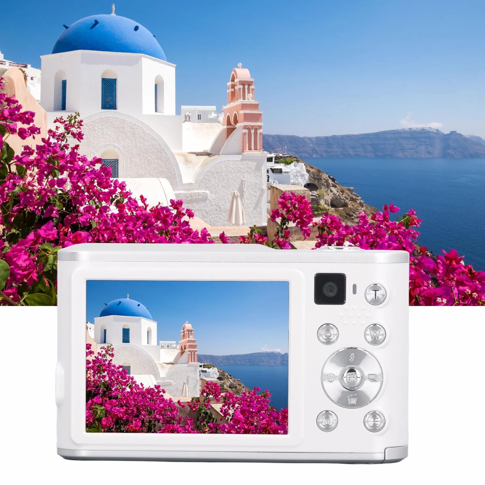 16 Fach Digitale Zoomkamera für Reisefotografie, 2,4 Zoll 44 MP 4K Ultra HD Dual Objektiv Kamera, Stoßfeste Kompakte Digitalkamera für Reise Abschlussfeiern für Erwachsene und