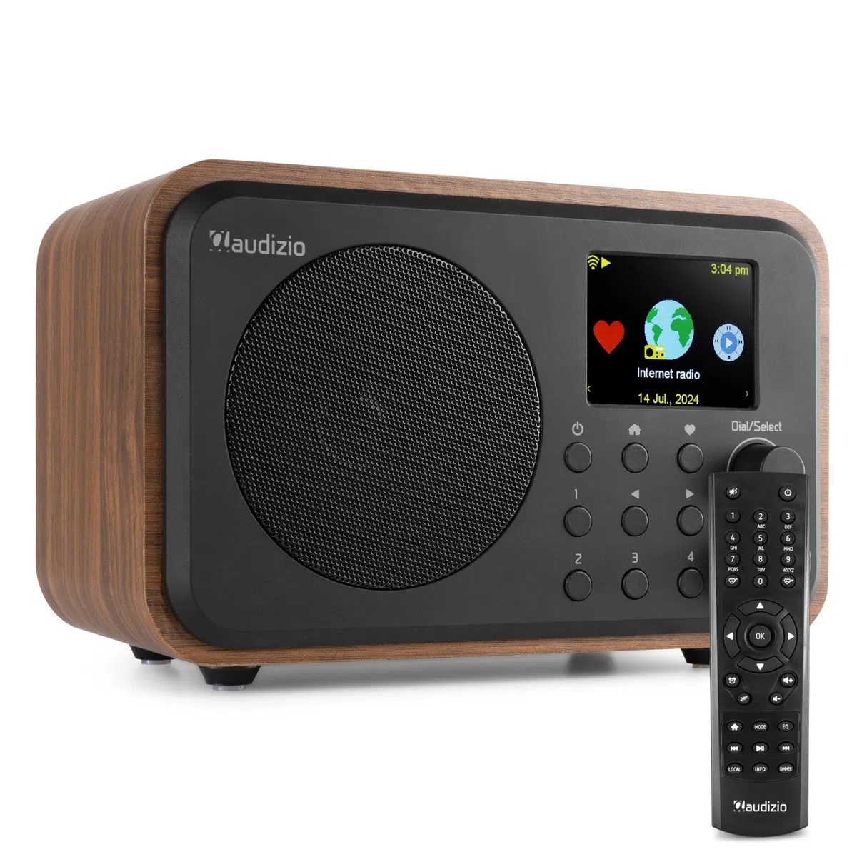 Audizio Vicenza Internetradio DAB Radio mit Bluetooth 5.1 mit Fernbedienung, WLAN, 10 Std. Akku, Line-Out, Küchenradio, FM/UKW, USB-C Ladekabel - DAB Plus Radio in Braun