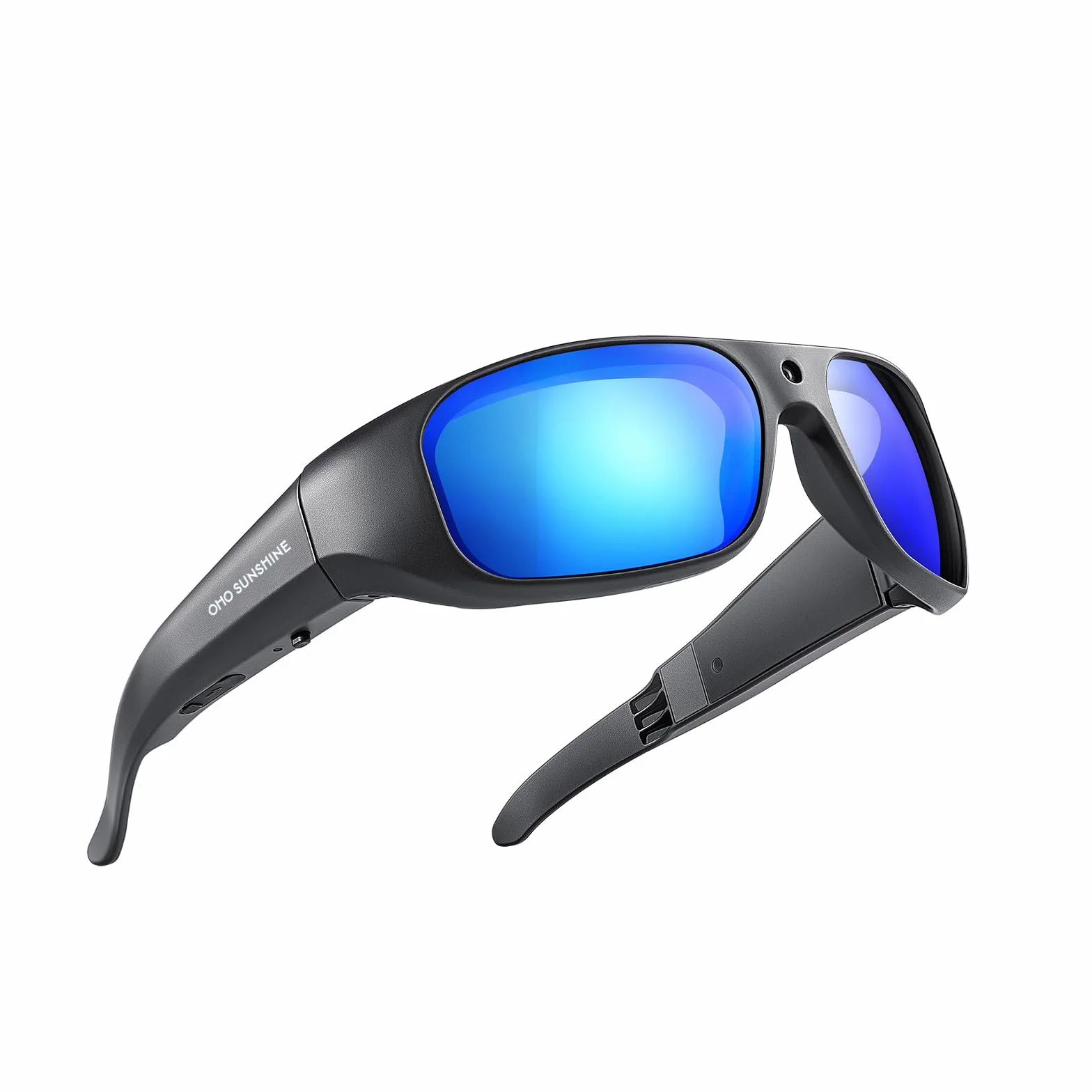 OHO 4K Water Resistance Video Sunglasses, Sports Action Camera with Built-in Memory and Polarized UV400 Protection Safety Lenses,Unisex Sport Design