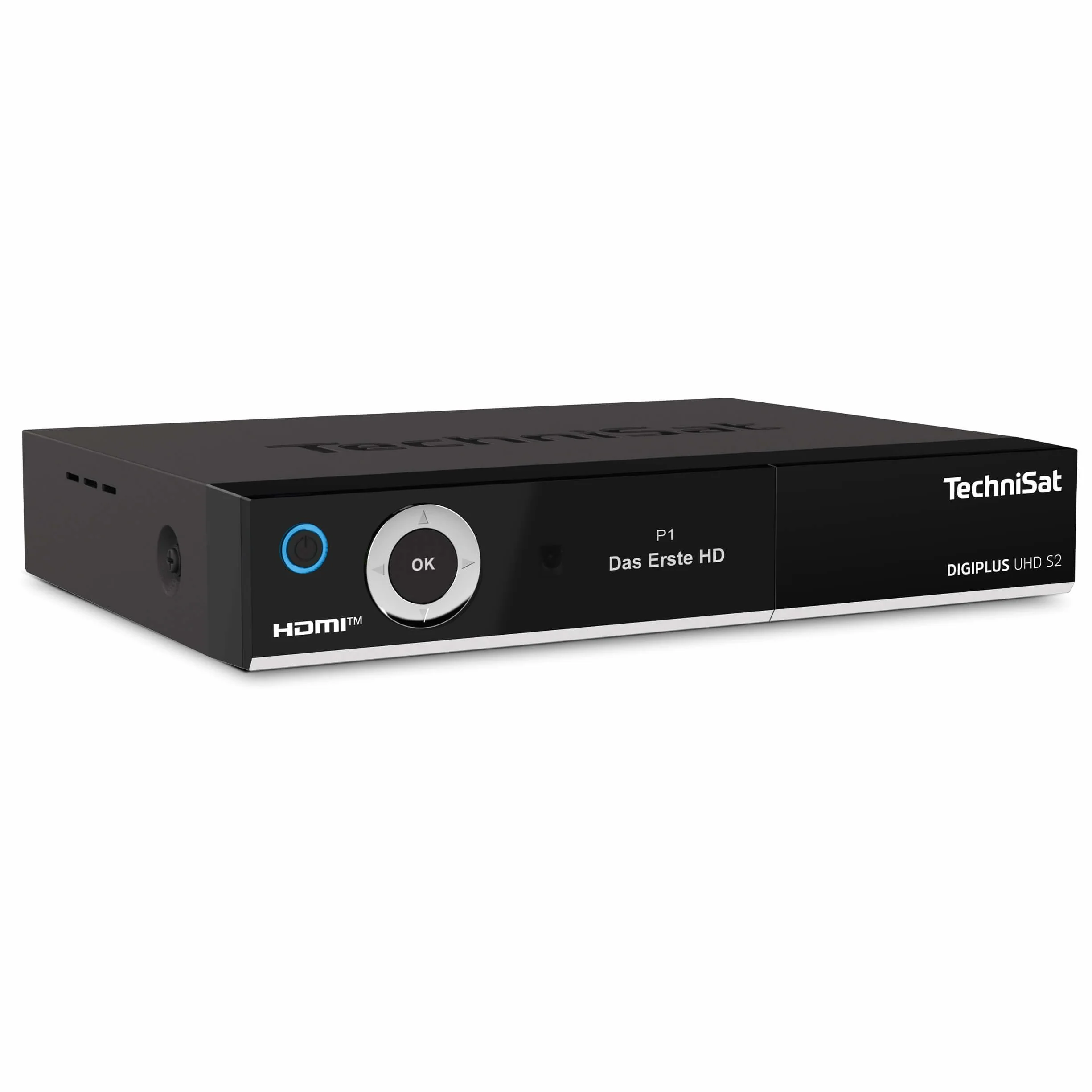 TechniSat DIGIPLUS UHD S2-4K Sat Receiver mit alphanumerischem Display und Twin Tuner (DVB-S/DVB-S2, HEVC, H.265, PVR Aufnahmefunktion, WLAN, LAN, CI+, USB, OLED) schwarz