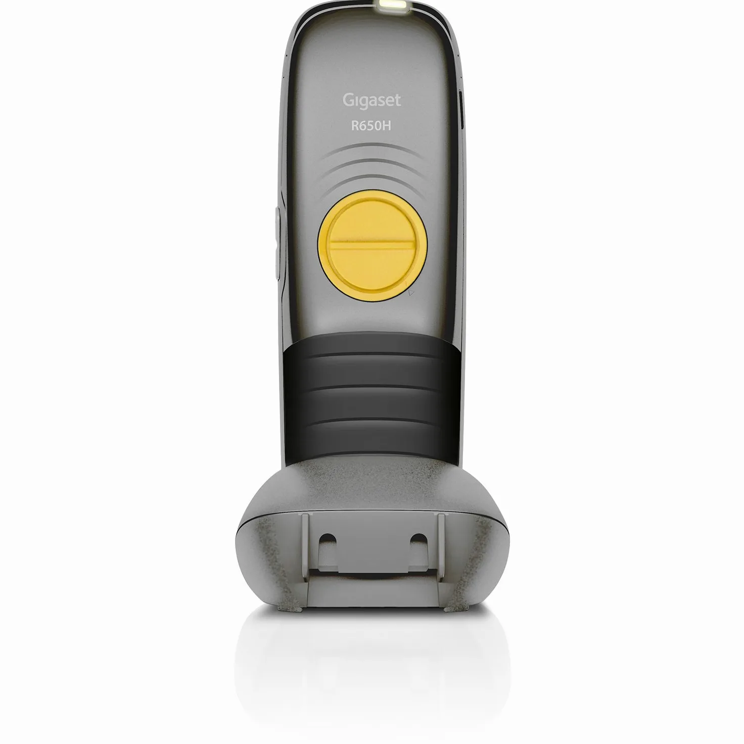 Gigaset R650H PRO Mobilteil Erweiterung mit Ladeschale- stoßfesten Gummigehäuse - wasserabweisend und staubsicher IP65, HD-Voice, LED für optische Rufanzeige, grau