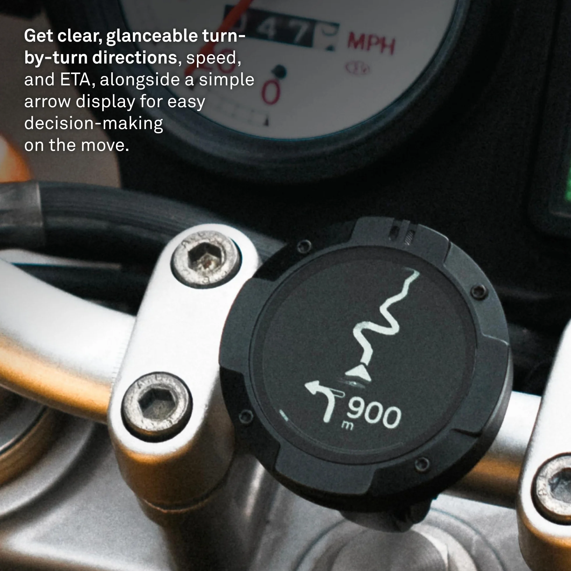 Beeline Moto II - Navigationsgerät für Motorräder | Globale Navigation | Minikarten-Schnittstelle | 14 Stunden Akkulaufzeit | IP67 Wasser- und stoßfest | USB-C-Aufladung mit Riemenhalterung