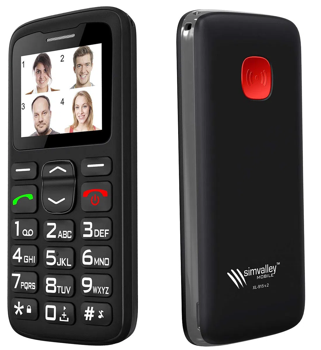 simvalley MOBILE Notfallhandy: Komfort-Handy XL-915 V2 mit Garantruf Premium (Notruf Handys, Senioren Notruf, SOS)