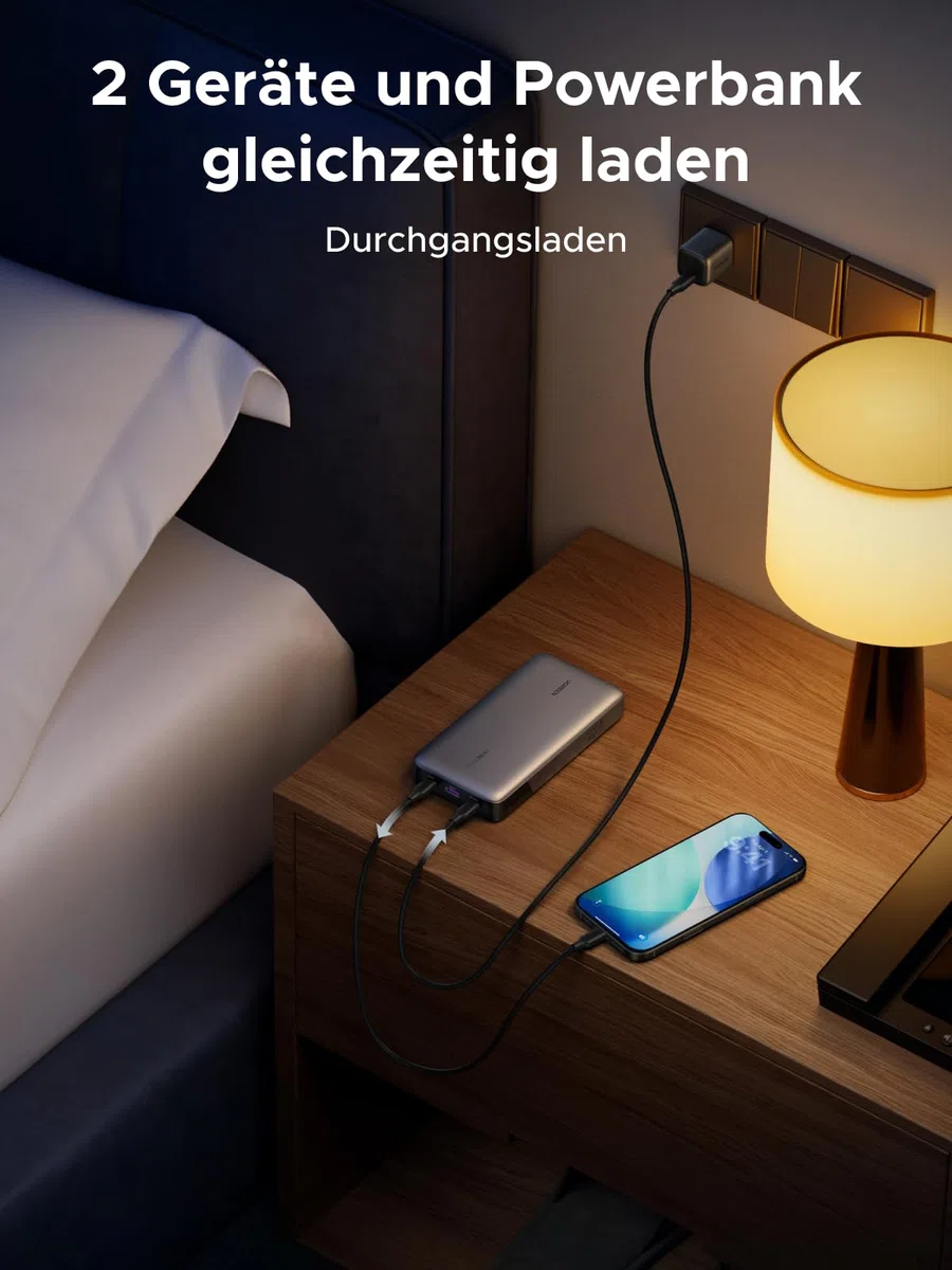 UGREEN Nexode Power Bank 145W Max 25000mAh externer Akku mit 3 Anschlüsse USB C Powerbank mit Digitales Display, kompatibel mit MacBook Pro/Air, iPhone 17 Pro Max/Pro/16/15, Galaxy S25 Ultra, Dell