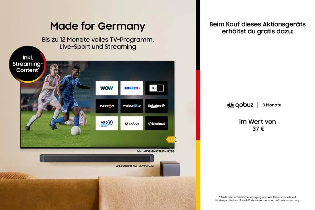 SAMSUNG HW-B760GF B-Series 5.1-Kanal-Soundbar für Fernseher, TV-Lautsprecher mit kabellosem 6,5"-Subwoofer, Dolby Digital 5.1 und DTS Virtual:X, Q-Symphony, Game Mode, Adaptive Sound