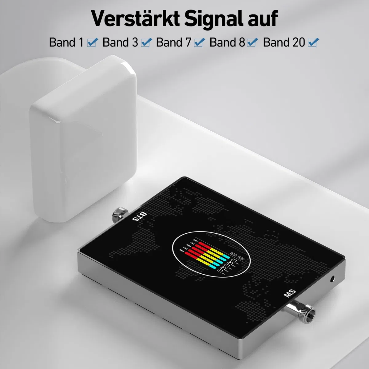 Mobilfunk Verstärker für Haus und Büro, 5G 4G LTE 3G GSM Handy Empfangsverstärker Signalverstärker Band 1/3/7/8/20 Mobilfunk Repeater für Alle Deutschen Netzbetreiber Vodafone O2 Telekom T-Mobile