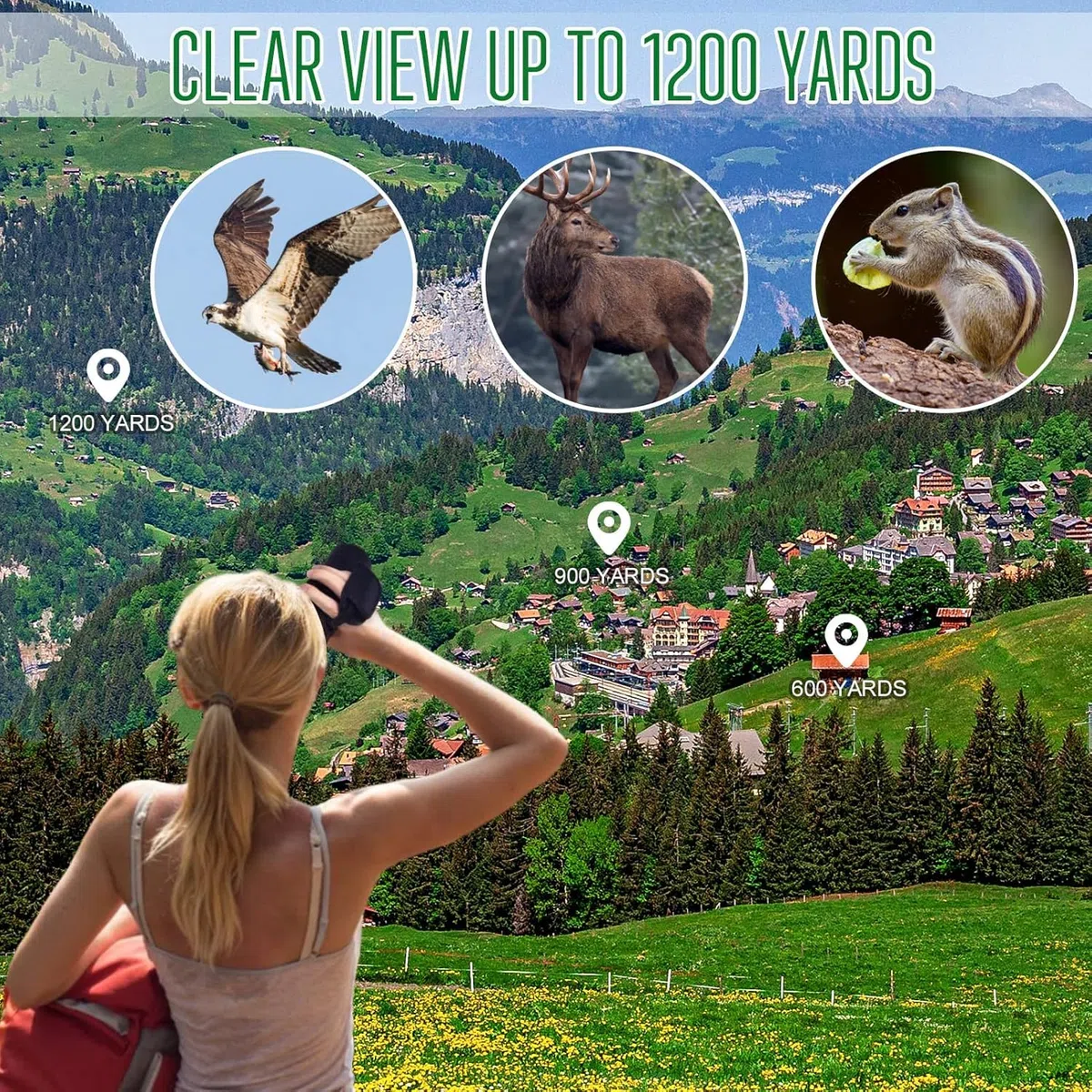 Monokular Teleskop 10-30x50 HD Monokulare Fernrohr mit Smartphone-Halter und Stativ, Wasserdicht Handy Monokular für Wildtiere Vogelbeobachtung Jagd Camping Reisen Wildtiergeheimnis