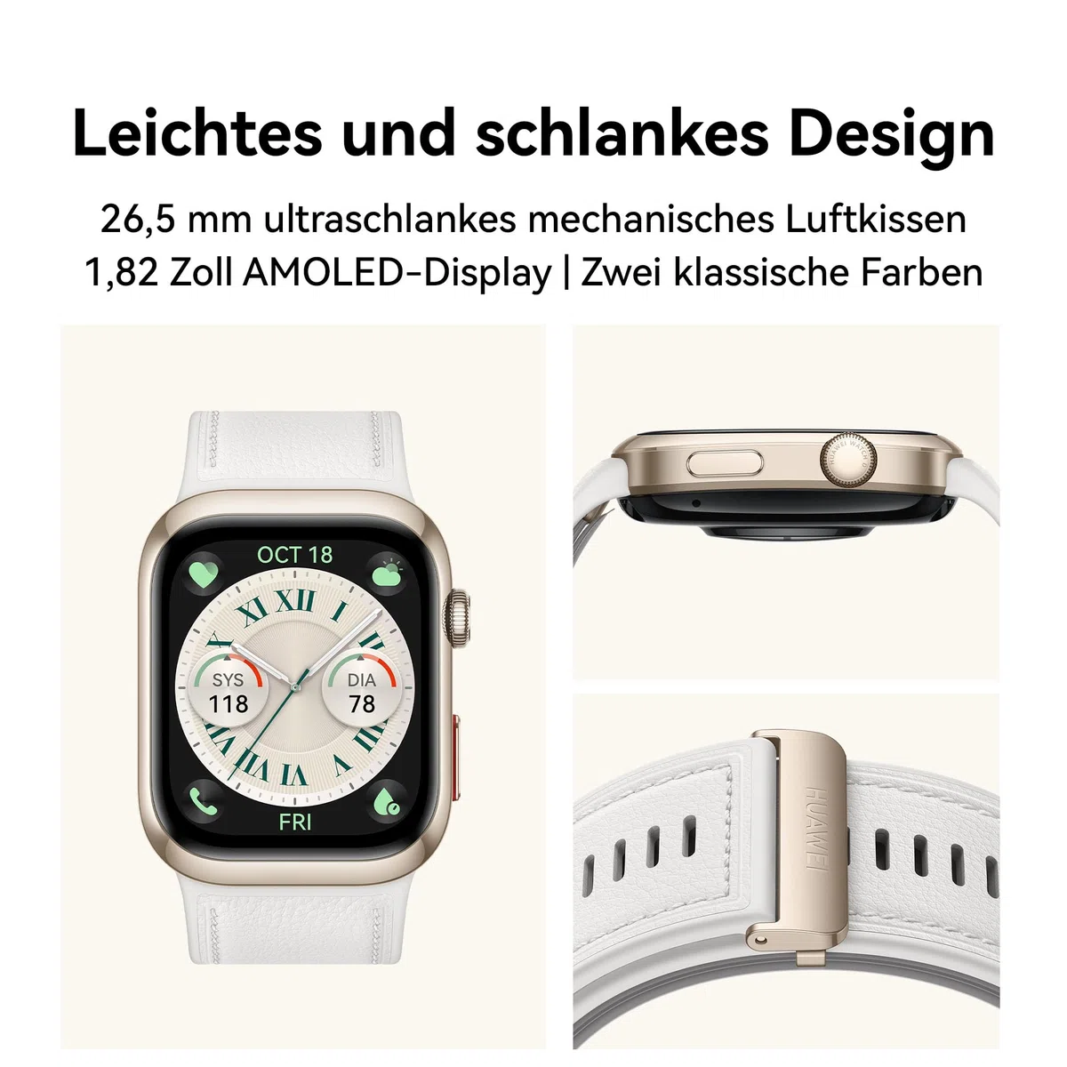 HUAWEI Watch D2 Smartwatch, 1,82" AMOLED-Display, Ambulante Blutdruckmessung, EKG, Schwarz