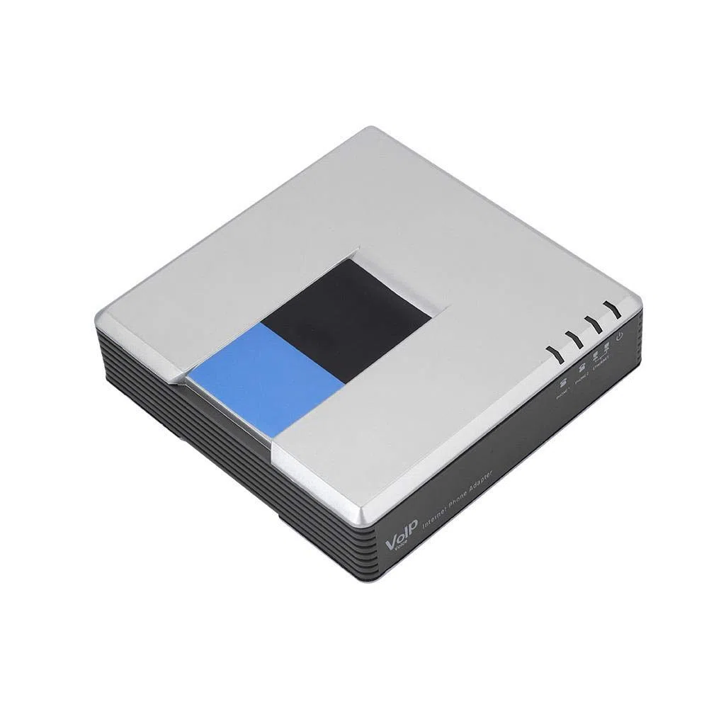 2 Port VoIP Telefonadapter, Internet VoIP Gateway, Voip Analog Adapter, Internet Telefonadapter, VoIP-Telefon Analogtelefonadapter, mit 2 Port RJ-45 Netzwerkschnittstelle, für Voice Over IPsip
