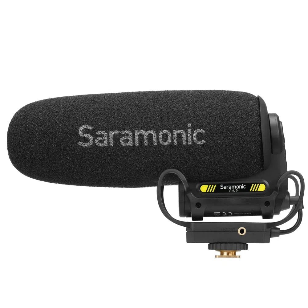 Saramonic Professionelles On-Kamera-Supernierenmikrofon mit 2-stufiger Verstärkung, 150 Hz Hochpassfilter, Kopfhörerausgang und 150-Stunden-Li-Ionen-Akku (VMIC5), Schwarz