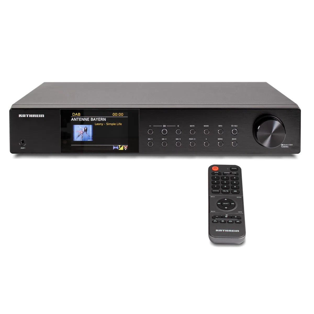 KATHREIN Internetradio DAB+ 43 Tune mit DAB+ und UKW-Empfang zur Erweiterung Einer HiFi Anlage, 2,4 GHz WLAN, Bluetooth, SpotifyConnect, Musik Streaming per UPnP | 4″ Farbdisplay, Streamingdienste Amazon Music, Spotify, Deezer, Bluetooth Audio Streaming,