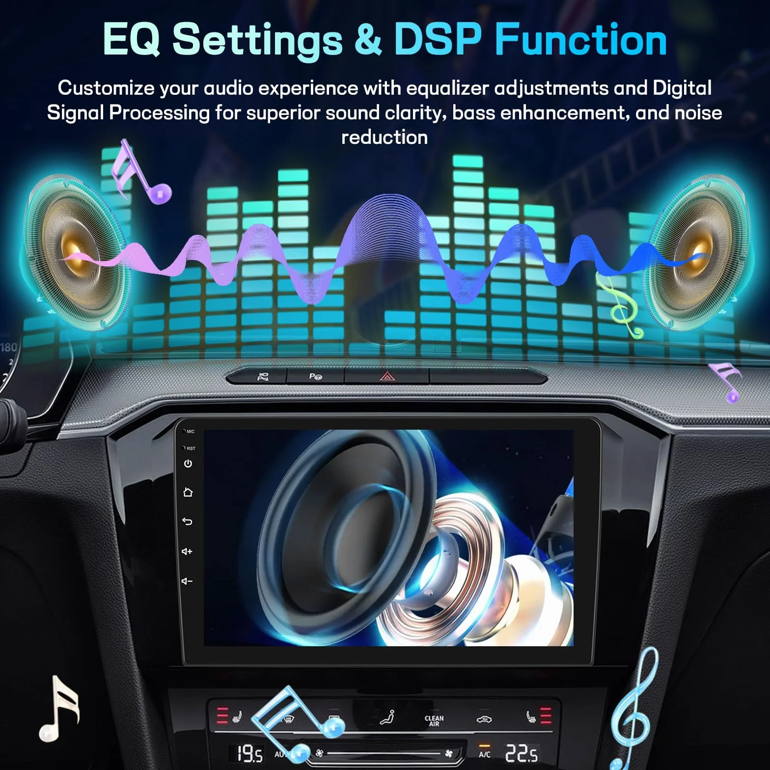 Android Autoradio für Volkswagen VW Polo 2008–2020, 9-Zoll Touchscreen Display 2+64G, Wireless CarPlay Android Auto, GPS WiFi, DSP, FM RDS Radio, Bluetooth, USB + Rückfahrkamera