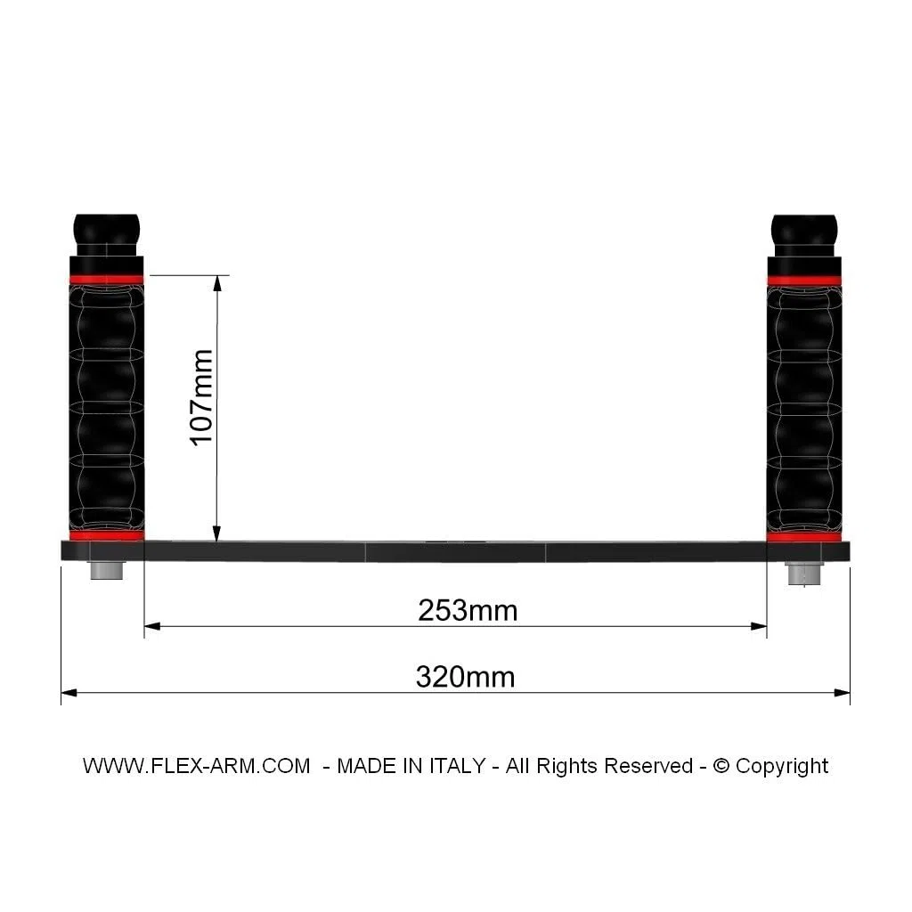 Halterung für Unterwasserfotografie Doppelgriff Flexibler Arm Taschenlampenhalter - Kompakte Unterwasserkameras FLEX-ARM ST20210