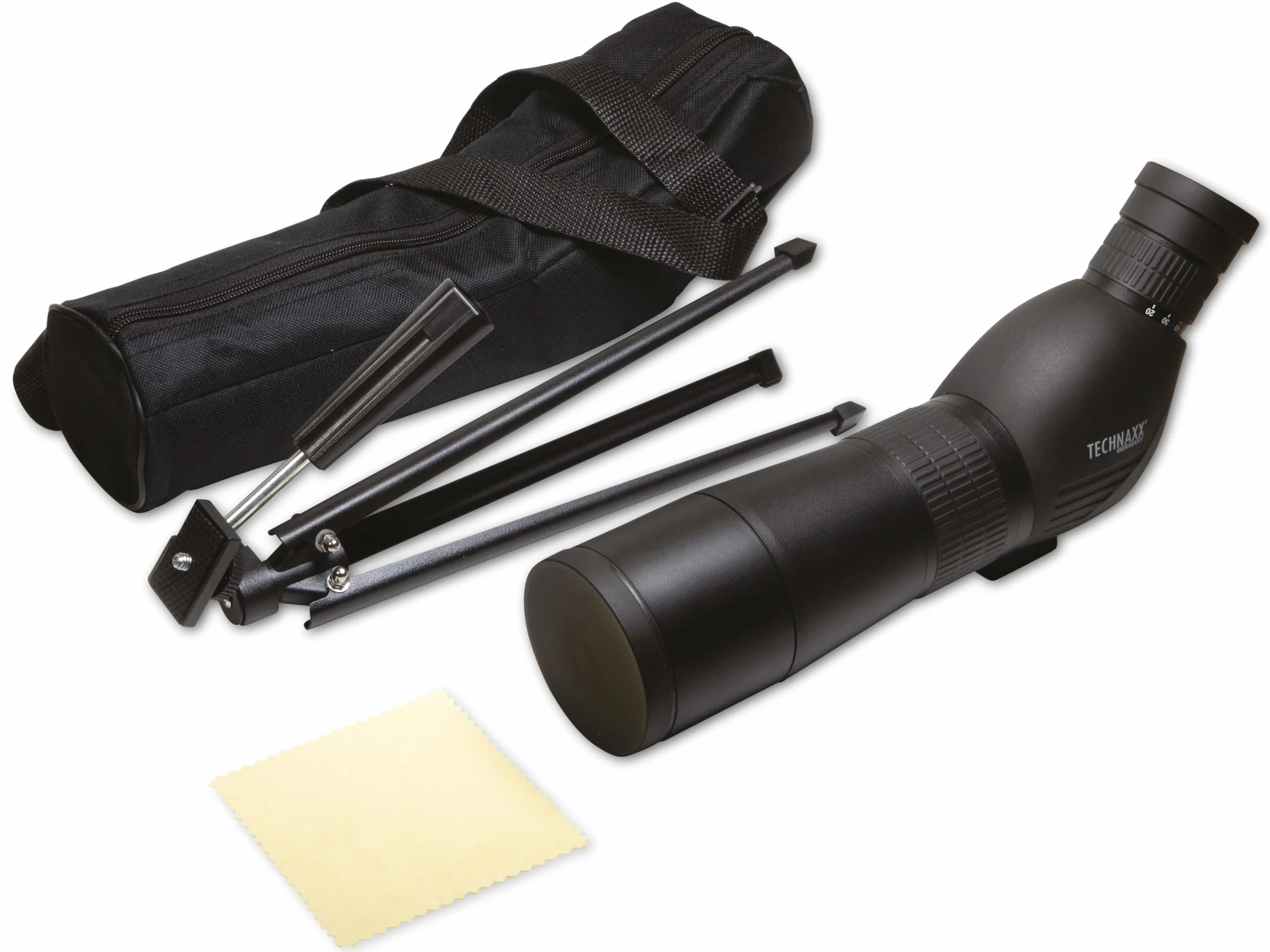 Technaxx Spektiv 20-60x60 mit Stativ für Vogelbeobachtung Jagd Schießsport – Zoom Fernrohr mit 60mm Objektiv BK7 Prisma Vergütete Linse Tragetasche Outdoor Teleskop für Naturbeobachtung - TX-180