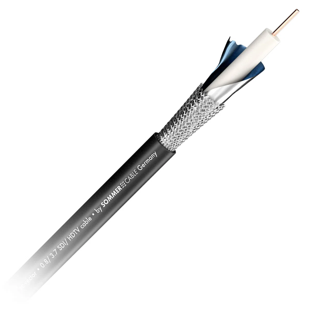 Sommer Cable 1,5m 12G 6G SDI UHD BNC Video-Kabel HD-SDI (HDTV) SC-Vector 0.8/3.7 1x 0,80 mm² Videokabel BNC-Stecker NEUTRIK rearTWIST - VTGX-0150-SW-SW