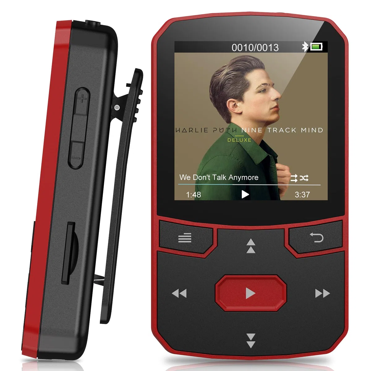 64GB MP3 Player Bluetooth 5.3, Clip Sport Musikplayer mit Blindbedienung, Tragbarer 29g Mini Audioplayer mit Resume-Funktion, FM Radio, Diktiergerät, bis 128GB