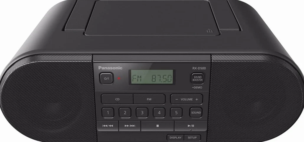 Panasonic RX-D500EG-K CD Boom Box (Radio UKW, CD Player, Netz- und Batteriebetrieb, Sleep Timer) schwarz