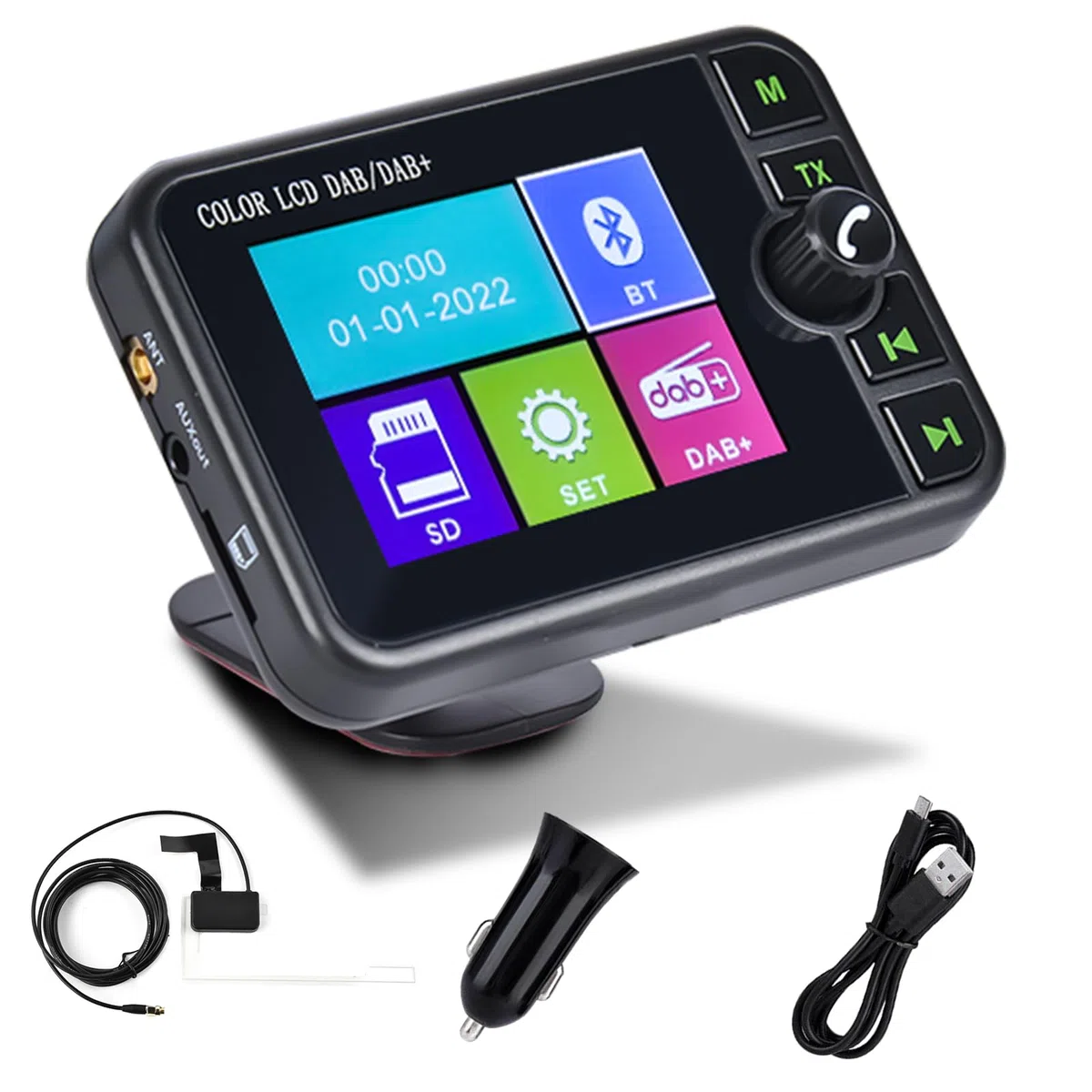 Hikity DAB/DAB+ Adapter mit LCD-Bildschirm, 2, 4, USB 2.0, DAB-Digitalempfänger, Tuner, DAB-Dongle für Android Autoradio