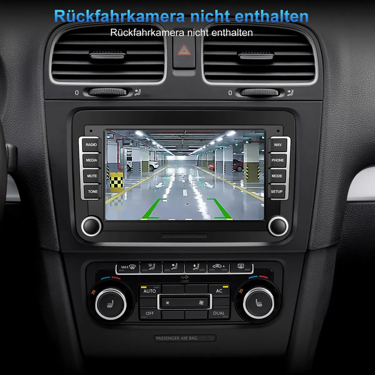 Autoradio mit Bildschirm Bluetooth für VW Polo Golf 5 6 T5 Passat Caddy Seat Skoda, 2Din Auto Radio 7 Zoll Touch Display Android 14,mit DAB Navi WLAN Carplay Android Auto Lenkrad Strg