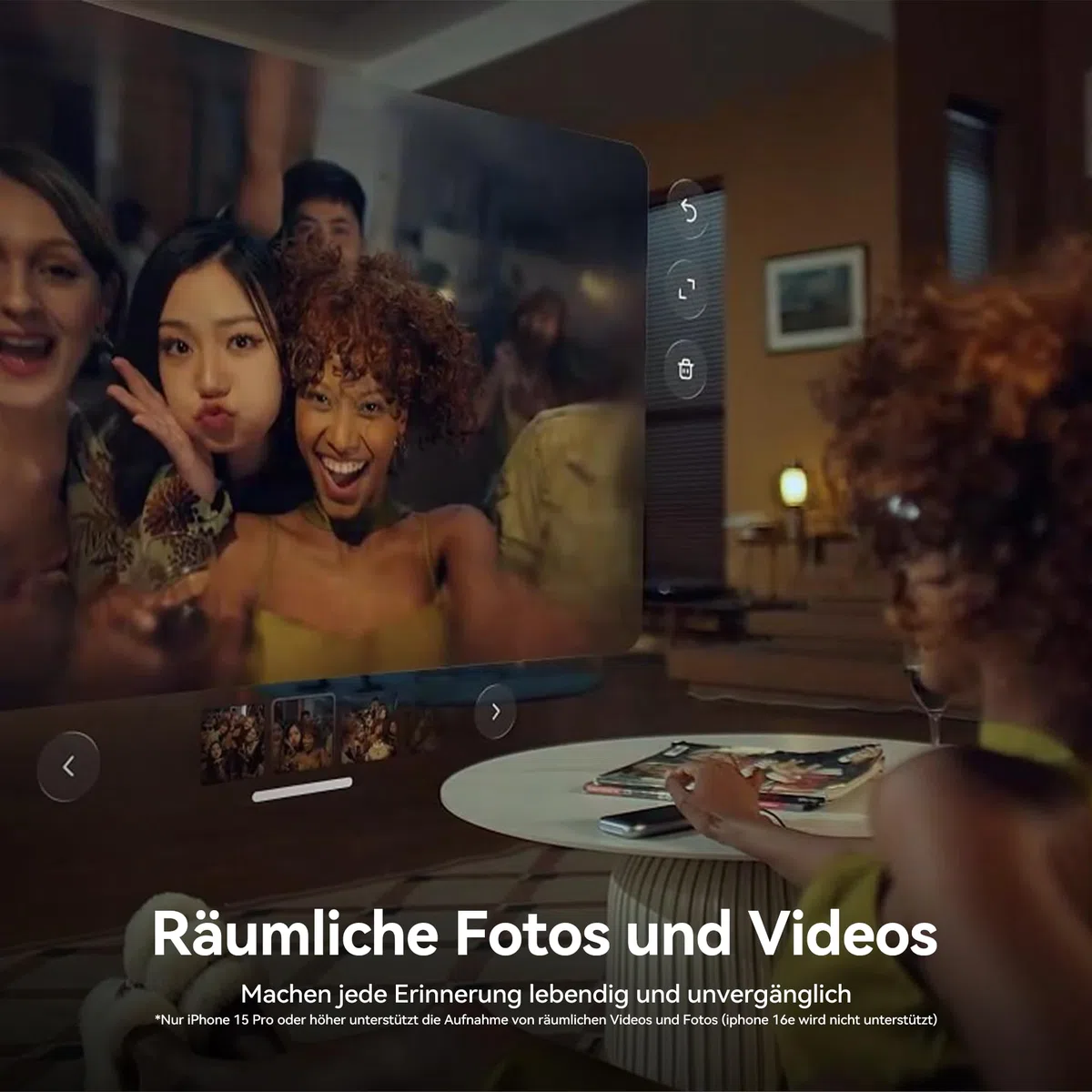 Rokid AR Spatial Schwarz, AR-Brille mit dreifachem Display für räumliches Computing, 150" 50° FOV, 120 Hz, 3DoF, IPD- und 0–600-Dioptrien-Myopie-Korrektur, Zugriff auf Tausende Apps.