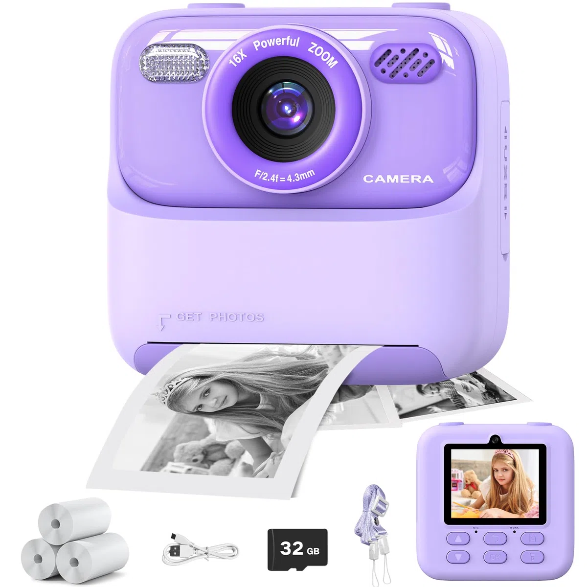 Masterbee Sofortbildkamera Digitalkamera Kinder 1080P HD Video Geschenk Mädchen Jungen 3-12 Jahre