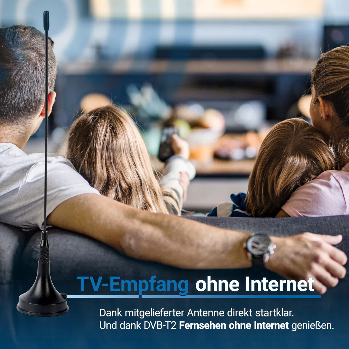 SET-ONE EasyOne 740 HD DVB-T2 Receiver, Freenet TV (Private Sender in HD), Full-HD 1080p, HDMI, USB 2.0, 12V tauglich, 1,5m HDMI Kabel