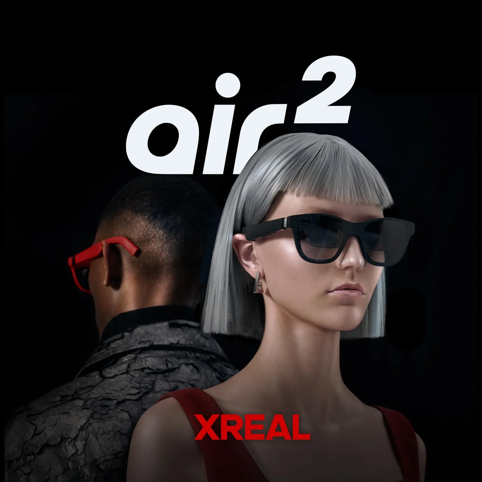 XREAL Air 2 AR Brille, XR Brille mit tragbarem Bildschirm bis zu 330", 72g, 120Hz 1080p, AR Glasses kompatibel mit iPhone 17/16/15, Android (nur USB-C DP),Steam Deck,ROG Ally, PC/Mac, HDMI mit Adapter