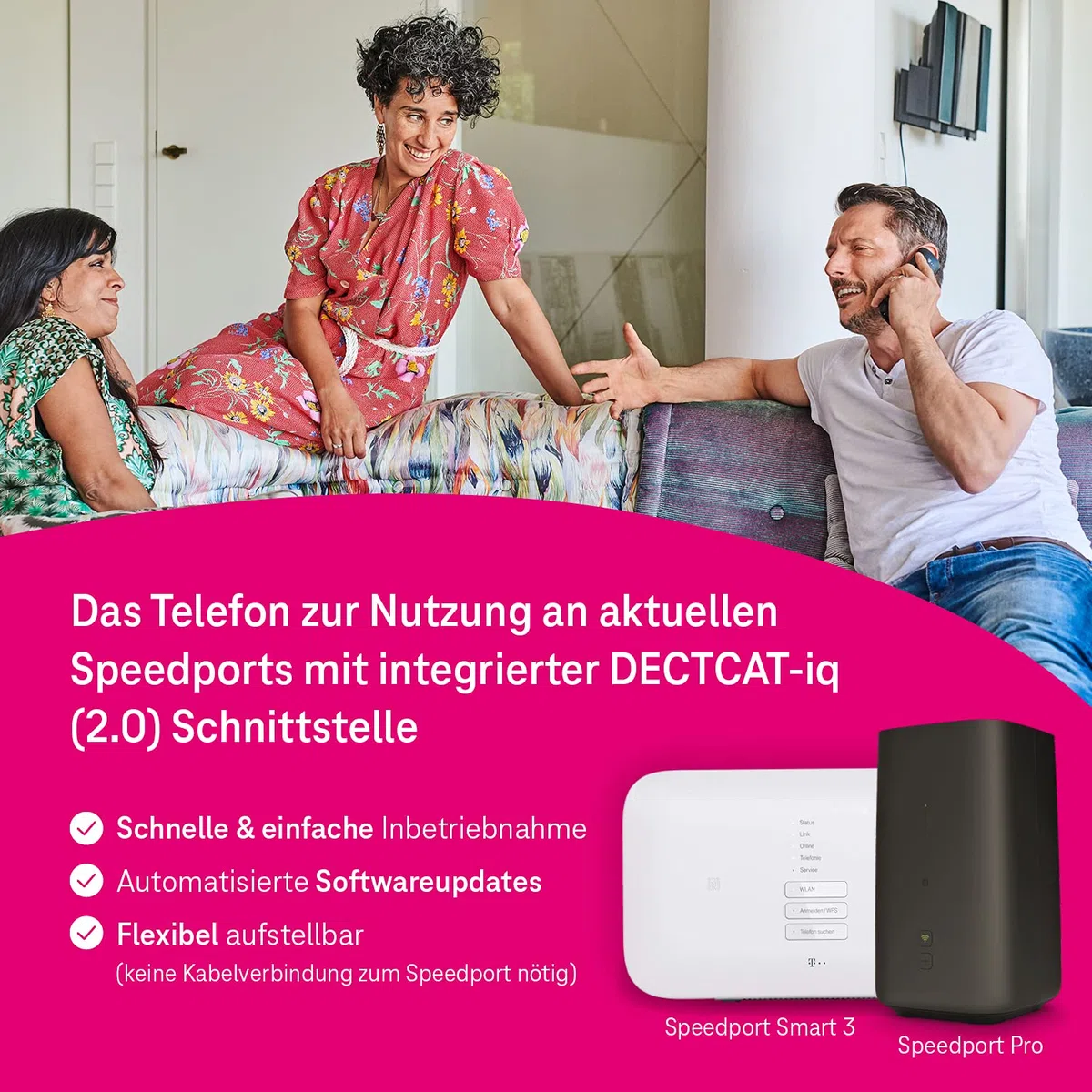 Telekom Speedphone 52 | Festnetz Telefon | schnurlos | HD Voice für vollen Klang| beleuchtetes großes Farbdisplay | hohe Akkulaufzeit