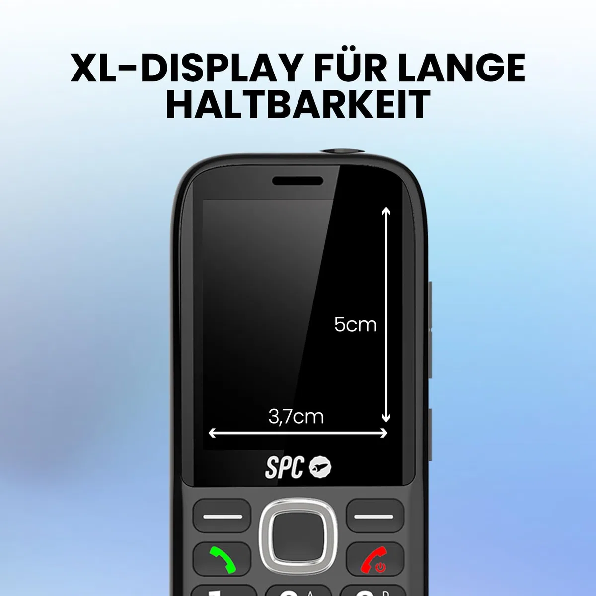 SPC Fortune 2 Max – 4G Seniorenhandy | Kratzfestes 2,4-Zoll-XL-Display, große Tasten | 104-dB-Klingelton, Ladestation | SOS-Taste, Ice-Profil, Fernkonfiguration | Akku mit bis zu 7 Tagen Laufzeit
