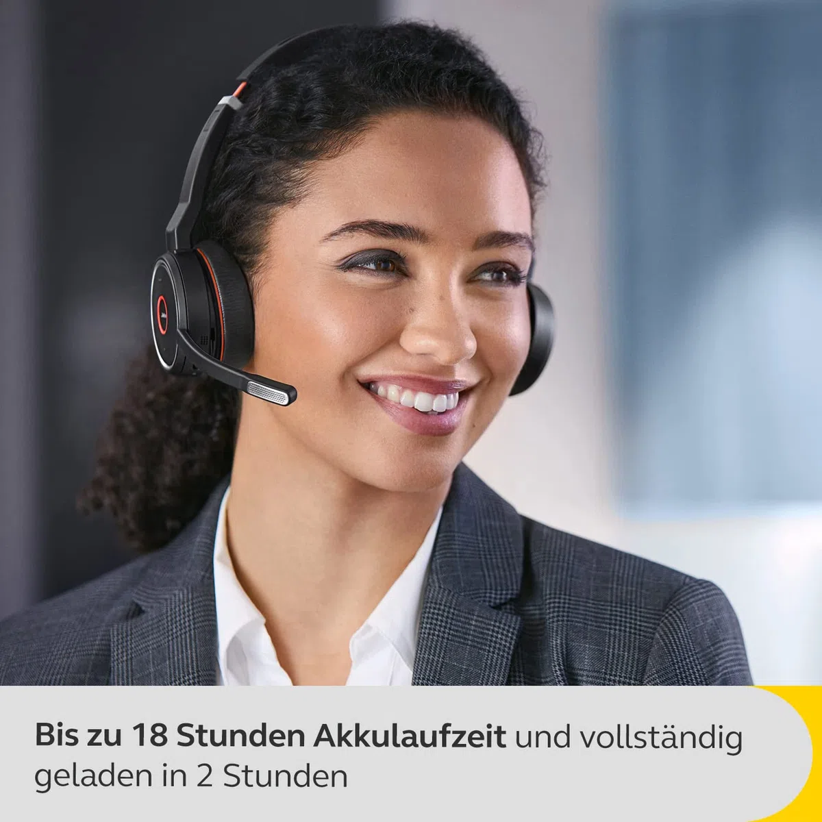 Jabra Evolve 75 SE Schnurloses Stereo-Headset - Bluetooth-Headset mit Mikrofon mit ANC und Ladestation - Für MS Teams Zertifiziert, kompatibel mit Allen gängigen Plattformen - Schwarz