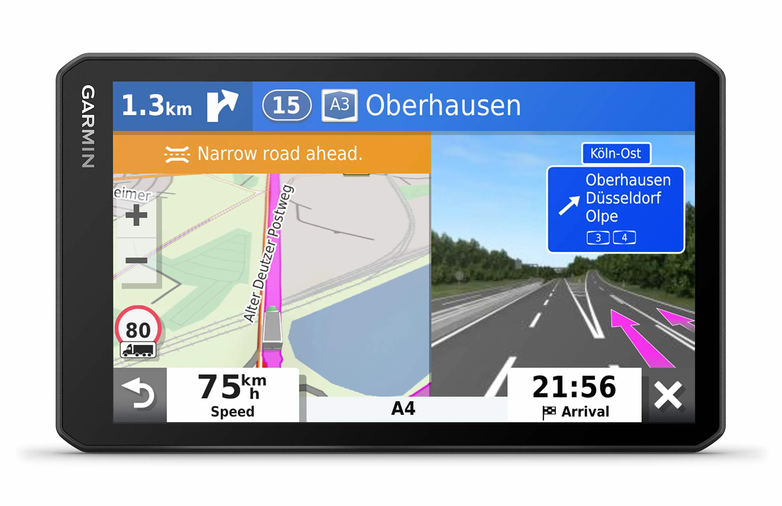 Garmin dēzl LGV700 MT-D Truck Navi mit 7 Zoll Display und Custom Truck Routing, Schwarz (Renewed)