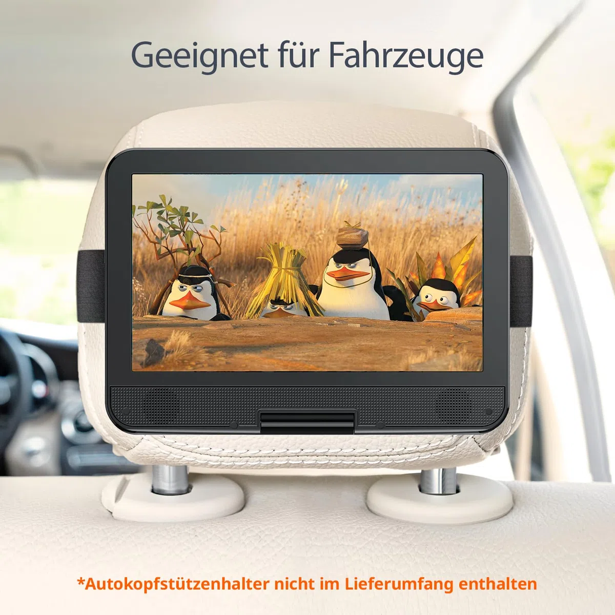 YOTON 12,5-Zoll Tragbarer DVD-Player mit 10,5-Zoll HD-Drehbildschirm, ideal fürs Auto, inkl. Autoladegerät, Netzteil, Akku, unterstützt USB/SD-Karte/TV-Sync [Kein Blu-ray]