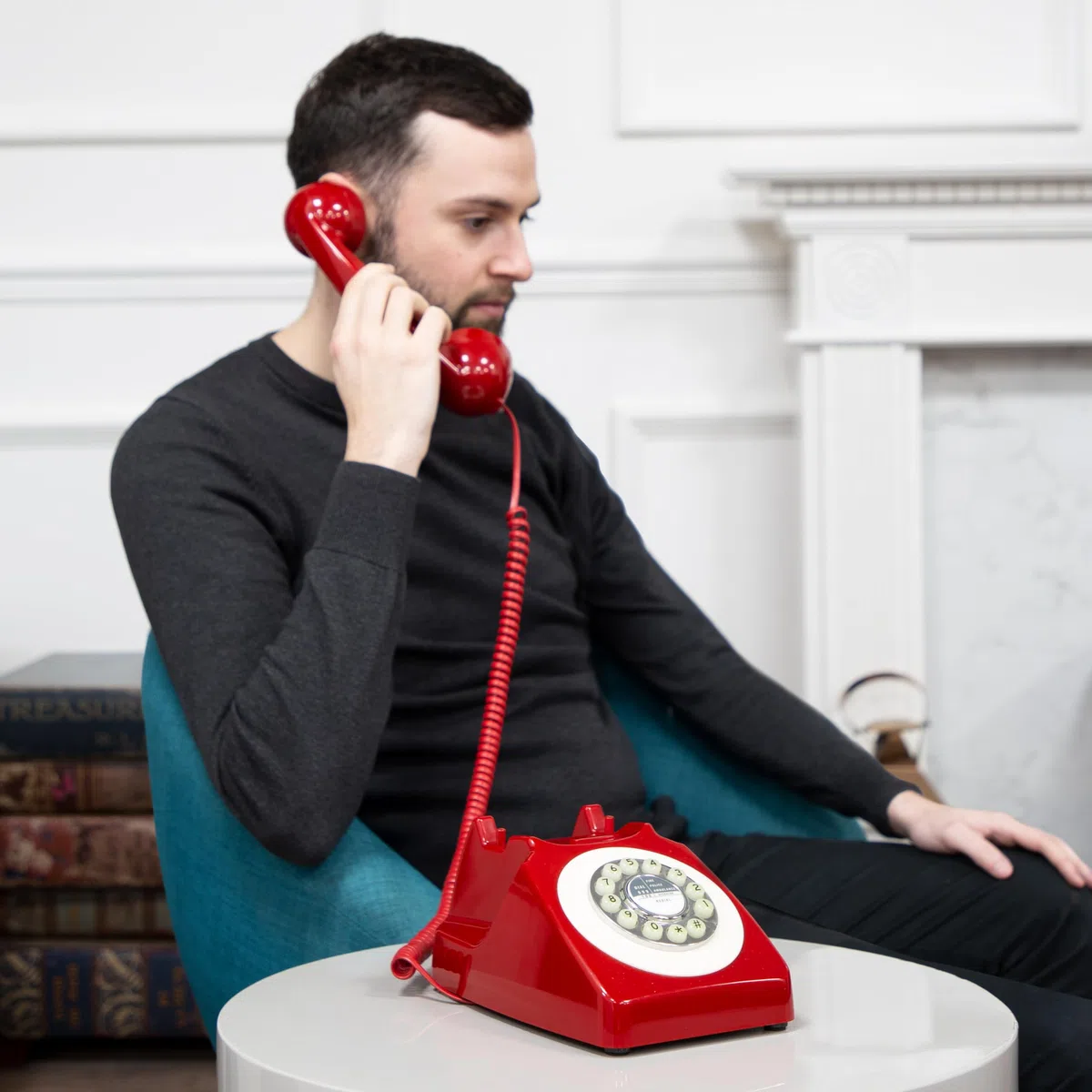 Benross 44510 Klassisches Telefon im Retro-Vintage-Stil, Rot