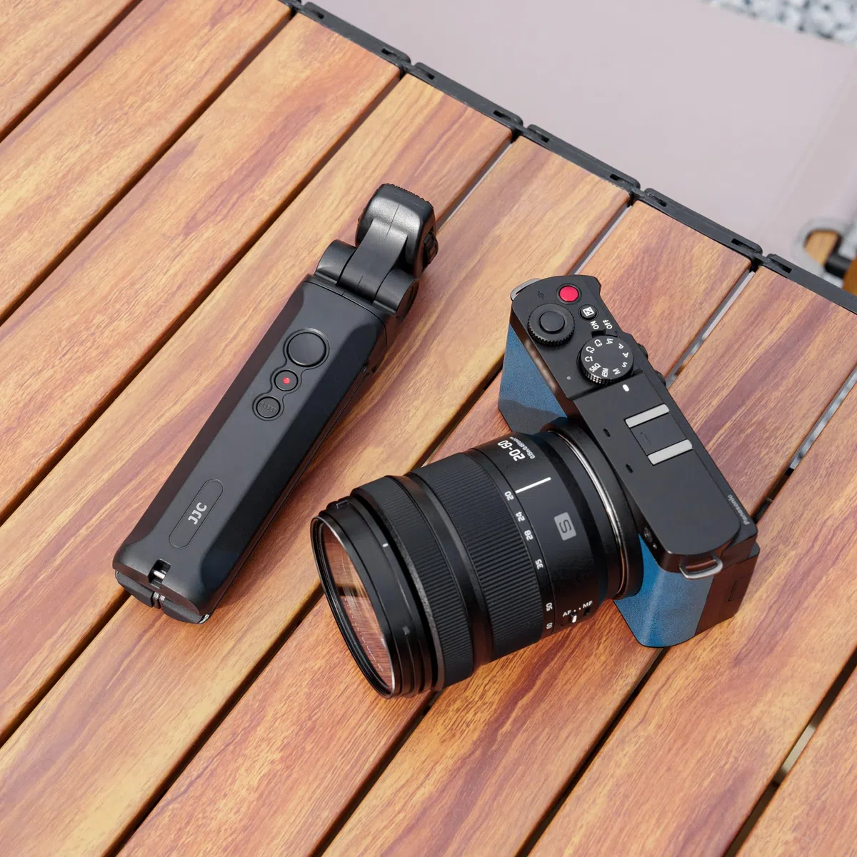 JJC Remote Shooting Grip Travel Desk Tripod for Panasonic G100D S9 Cameras Selfies Vlogging Replace DMW-SHGR2