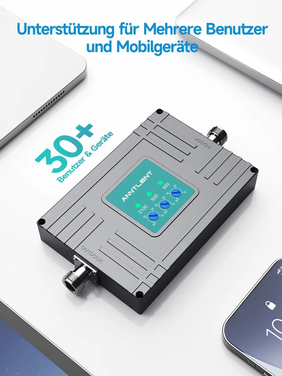 Handy Signalverstärker Triband-Repeater Verstärker Alle Netze LTE GSM 3G 4G 800MHz 900MHz 2100MHz EGSM WCDMA UMTS Verstärker Sprachanruf und Daten für Multi Mobile Netzwerkanbieter