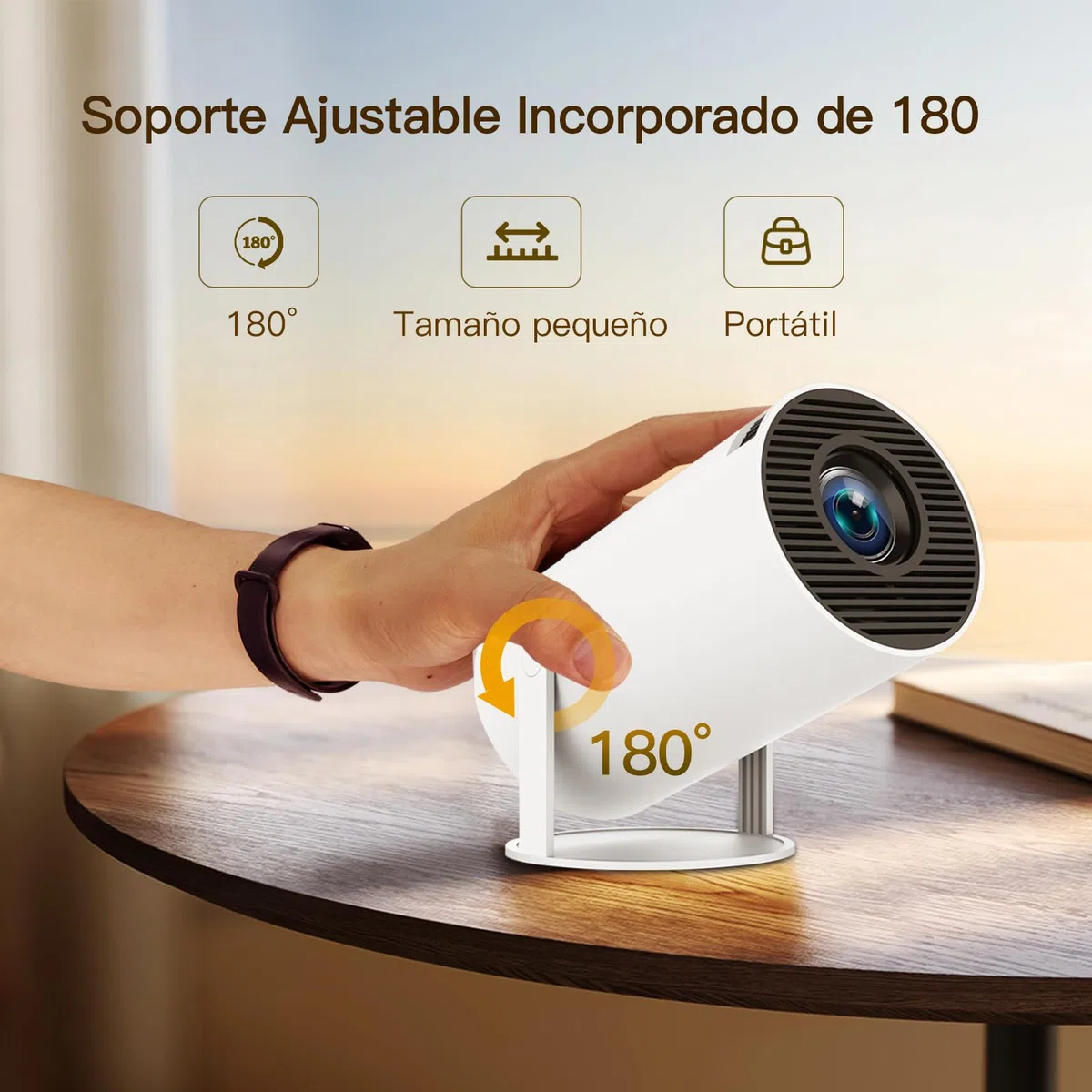 Mini-Projektor mit WiFi und Bluetooth, Smart Vision Beam Projektor mit Android 11, Outdoor Portable Proyector, 1080P Unterstützung, Auto Keystone Home Movie Projektor für Telefon/PS4, LYNCAST