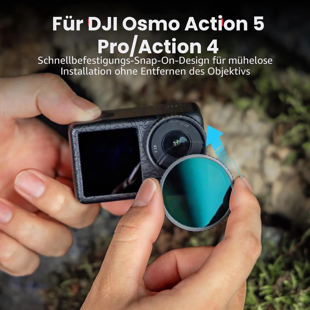 SMALLRIG ND-Filter-Set für DJI Osmo Action 5 Pro/Action 4, 5er-Pack CPL FS ND8, ND16, ND32, aufsteckbare polarisierende Neutraldichtefilter & Linsen-Silikonabdeckung - 5411