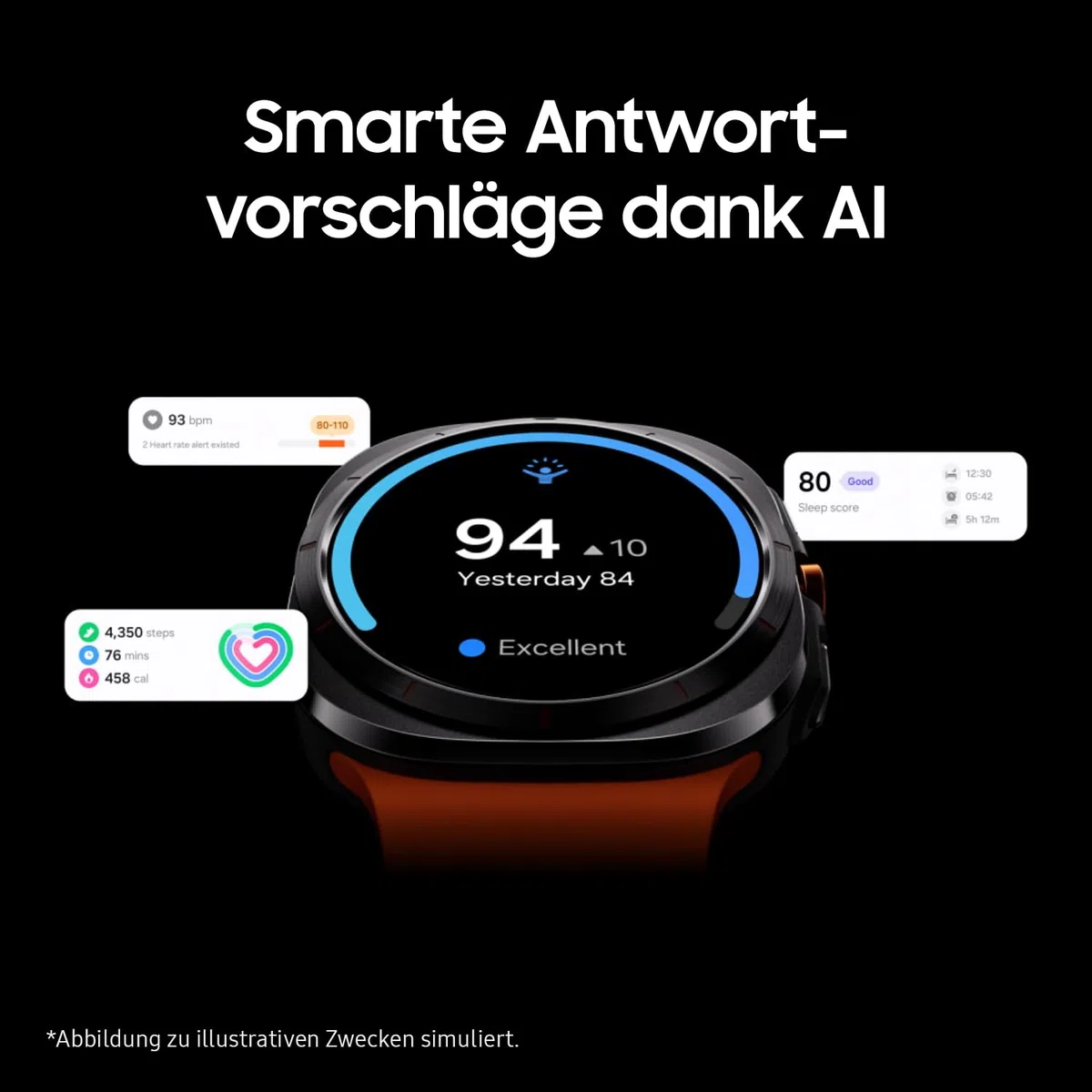 Samsung Galaxy Watch Ultra (2025) Smartwatch mit Galaxy AI, Fitness-Uhr, Marine Band, Titan-Gehäuse, Dual-GPS, 64 GB, 47 mm, LTE, Titanium Silver