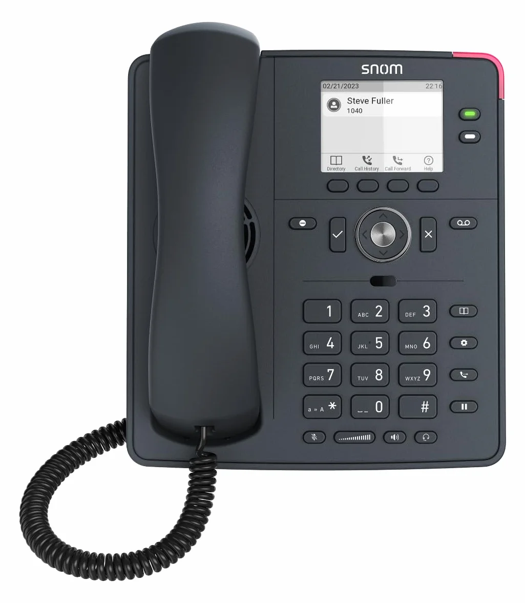 Snom D150 Schiefergraues IP Desk-Festnetztelefon, 2 SIP-IdentitäTen, Gigabit Ethernet, PoE, 2,8 Graustufen TFT LCD, SmartLabel-Funktionstasten, HD-Audio, FritzFon, Fritzbox Kompatibel