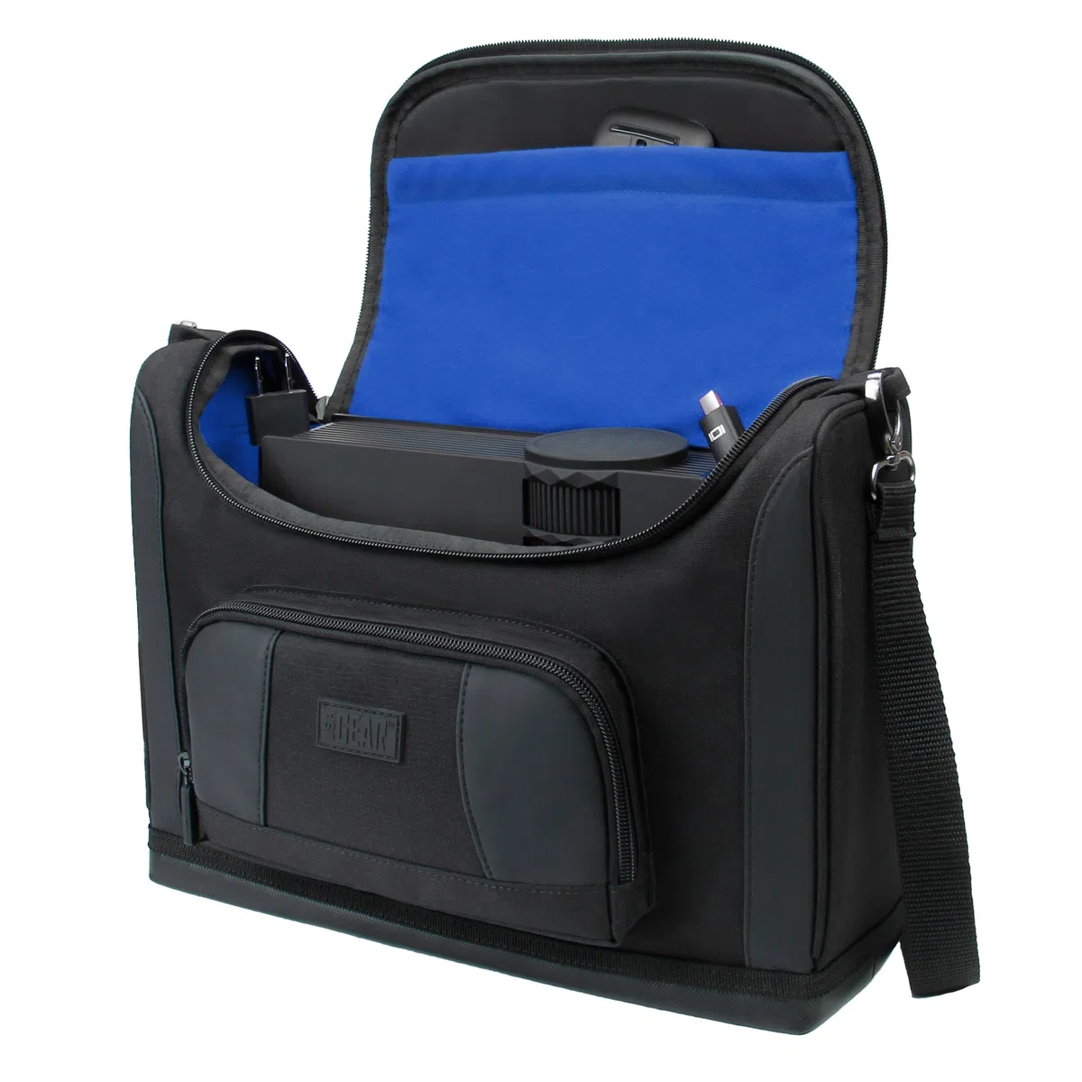 USA Gear Mini-Projektorgehäuse mit Reisetasche Kompatibel mit ViewSonic M1, LG PF1500W, VOPLLS ​​15000, Roconia 12000LM, VANKYO Leisure 3W, DR.J Professional HI-04, AKATUO 12000L 350ANSI (Blau)