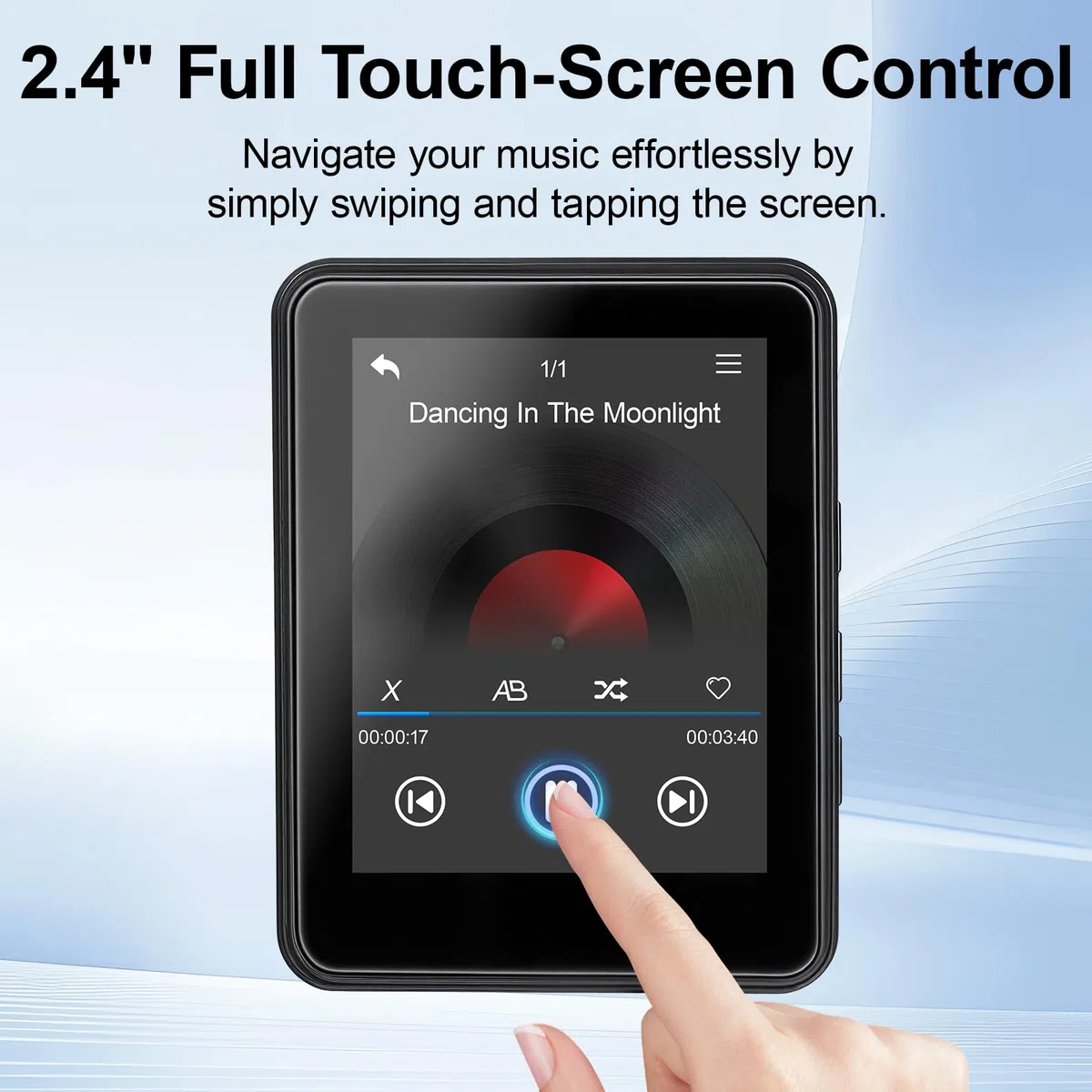 64GB MP3 Player Bluetooth 5.2 - MP3-Player 2.4" Full Touchscreen Tragbarer MP3 Player mit Lautsprecher HiFi-Klang eingebauter Aufnahme FM-Radio, Kann auf 128 GB erweitert Werden kindergerecht