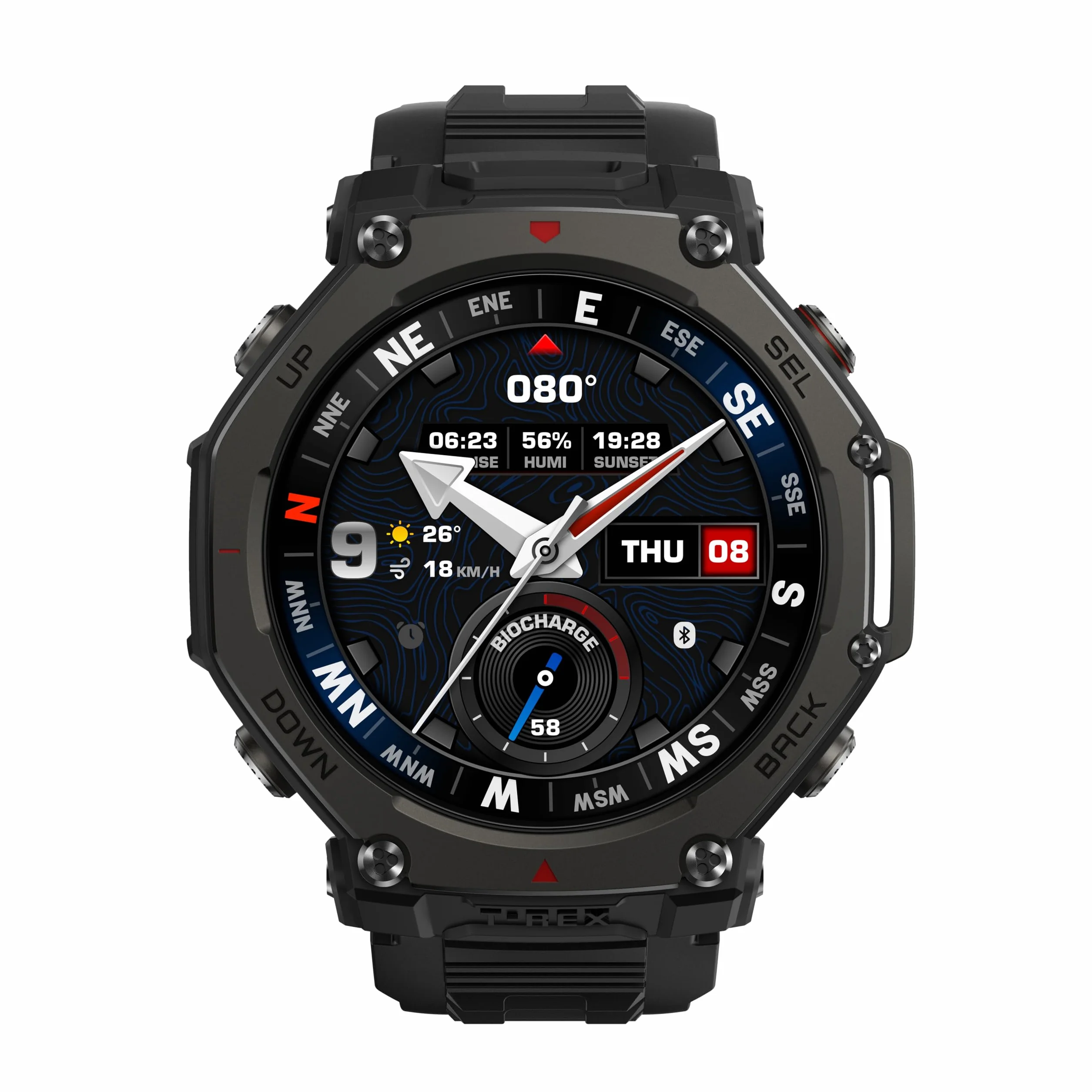 Amazfit T-Rex 3 Pro Outdoor Smartwatch 48mm Saphir-AMOLED-Display Titan-Lünette Dualband-GPS Offline-Karten 25 Tage Akku 10 ATM 180+ Sportmodi