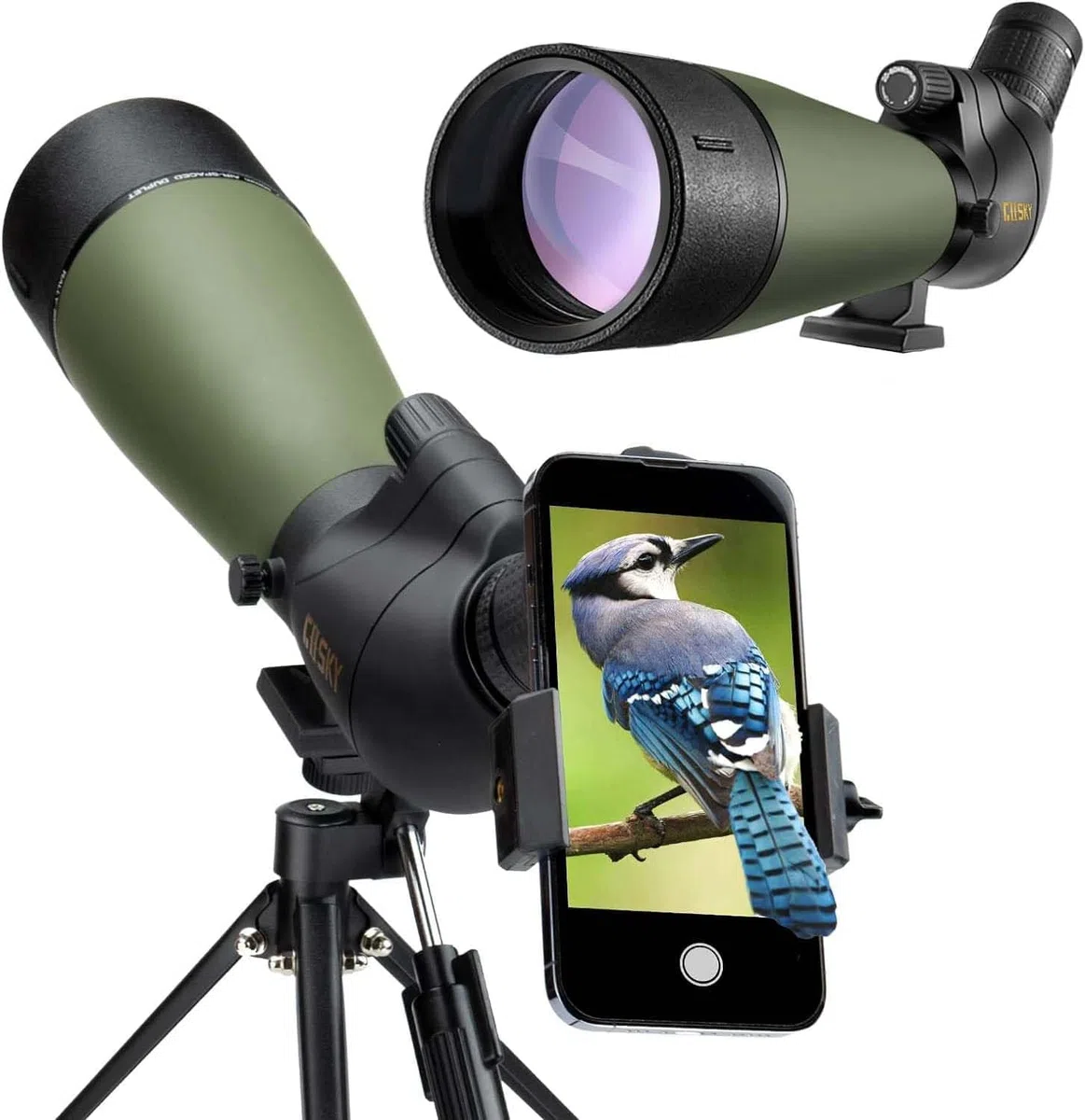 Gosky Aktualisiert neueste Spektiv – BAK4 abgewinkeltes Zielfernrohr für Zielschießen, Jagd, Vogelbeobachtung, Wildlife Landschaft (Camere Adapter kompatibel)